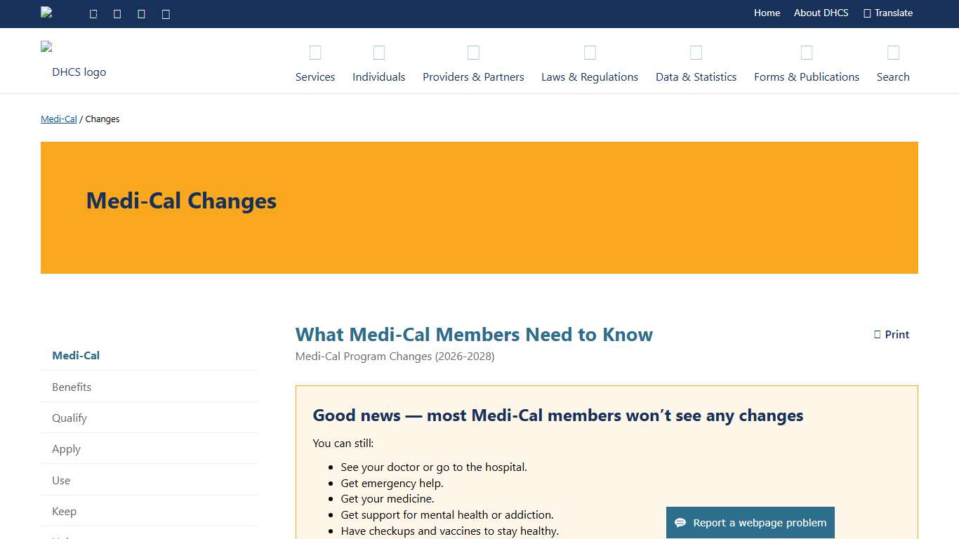 Medi-Cal Changes 2026-2028